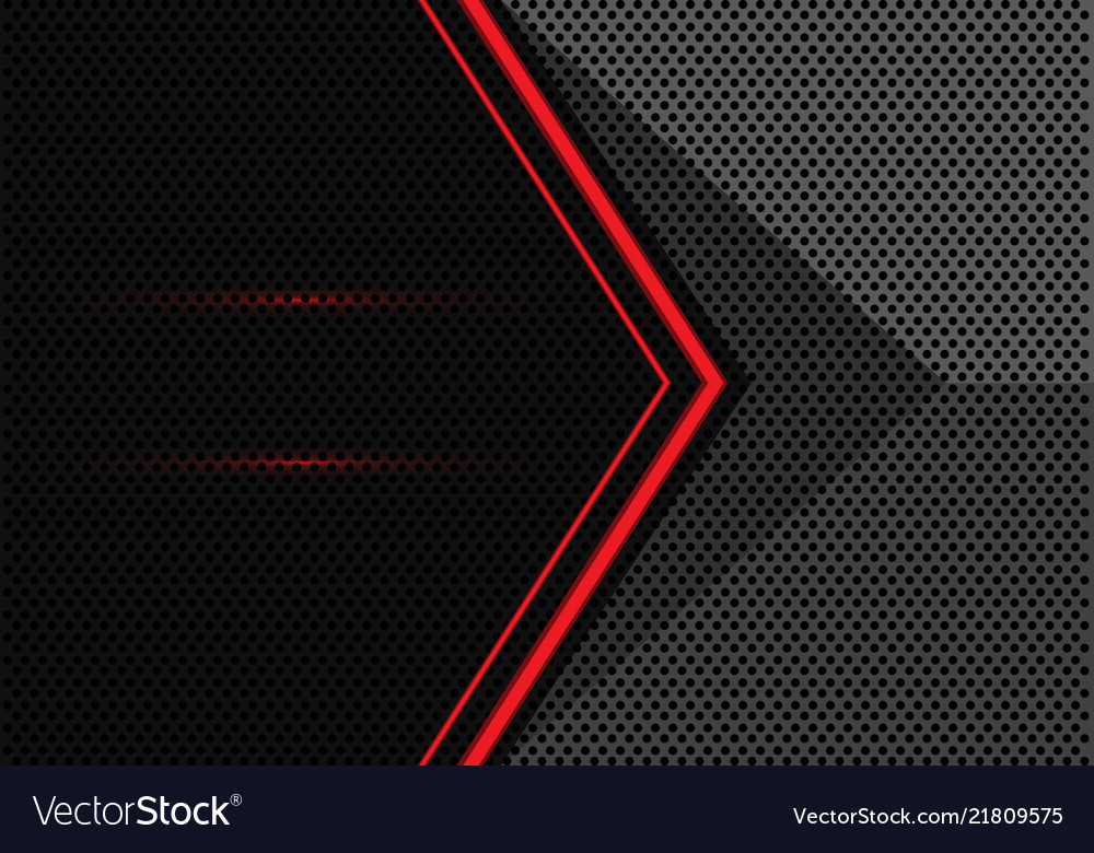 Red light arrow on gray black circle mesh 3d