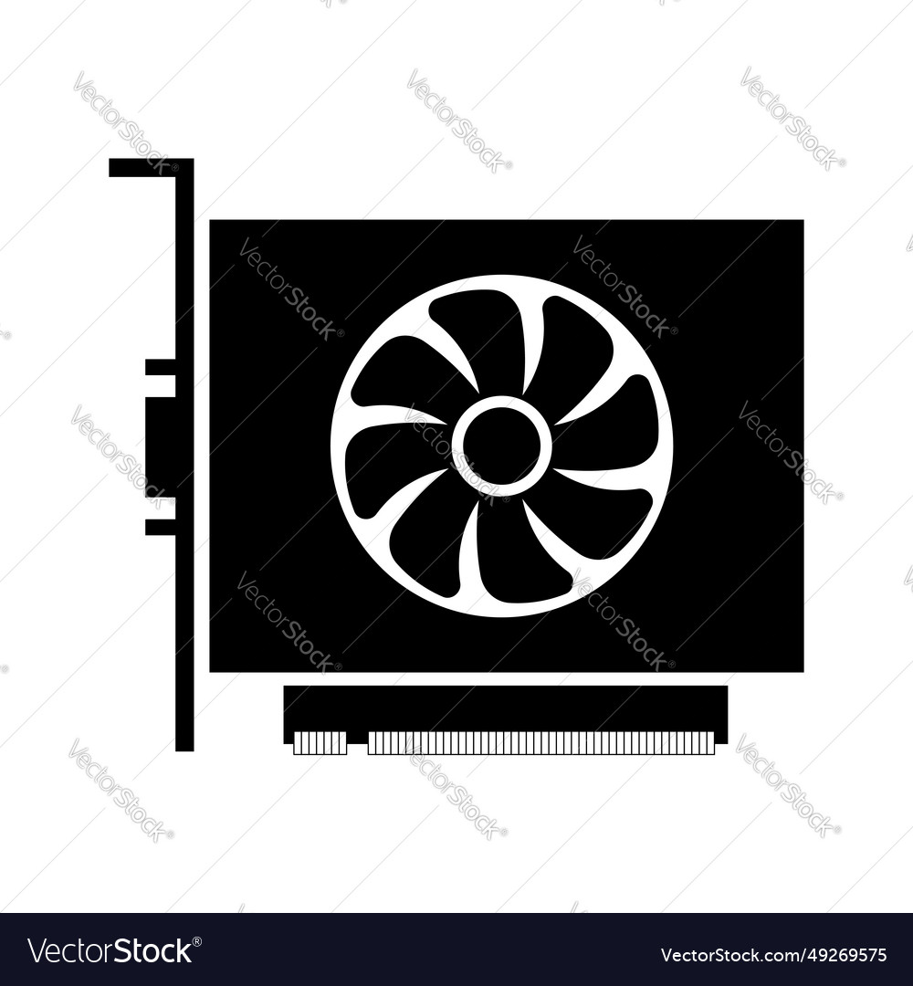 Simple of graphics card gpu personal computer vector image Simple of graphics card gpu personal computer