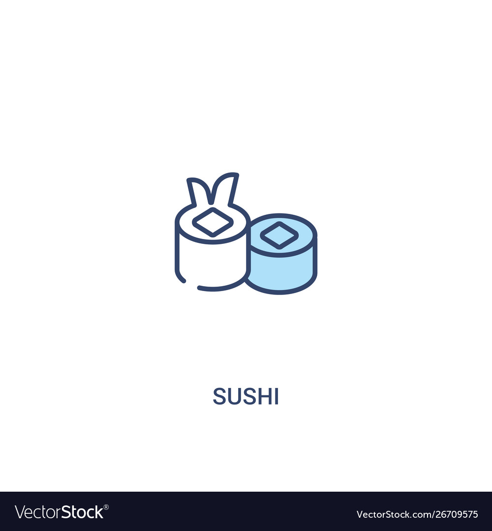 Sushi concept 2 colored icon simple line element