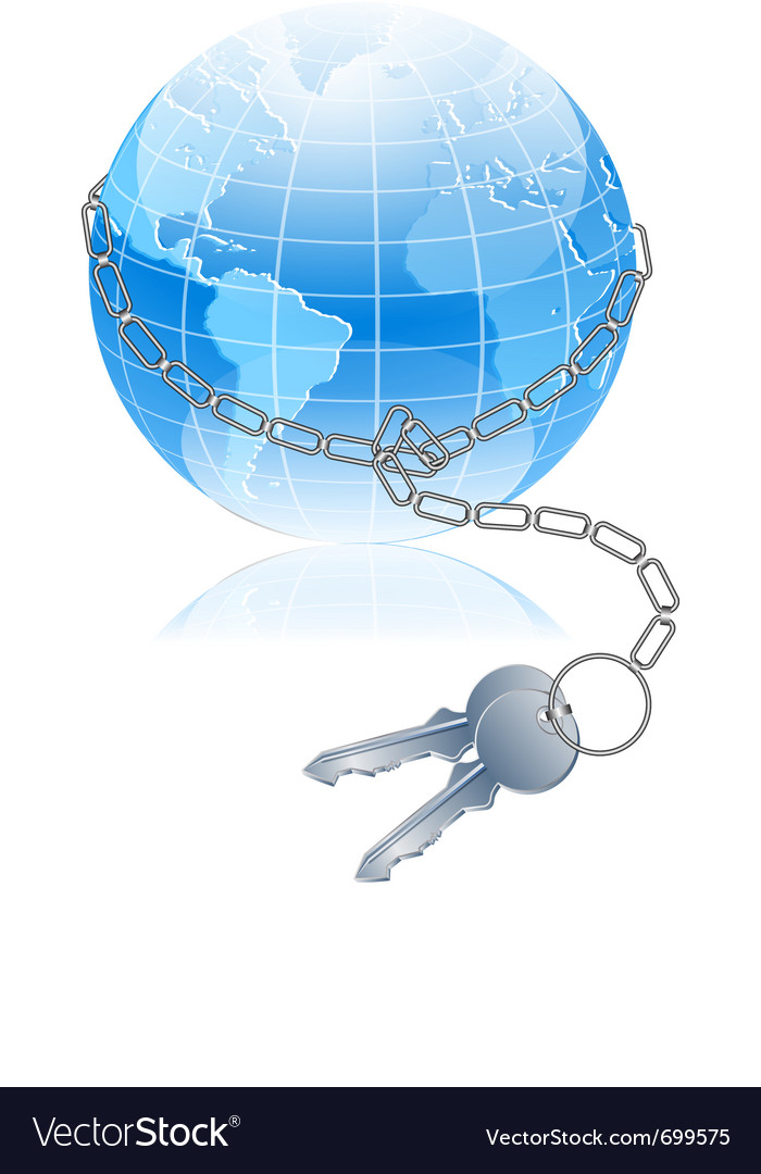World and key Royalty Free Vector Image - VectorStock