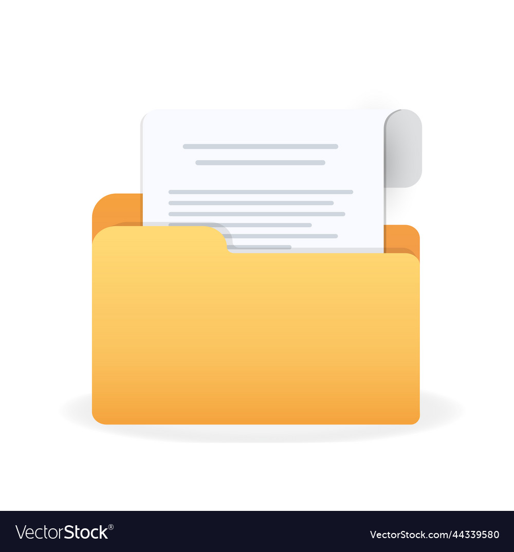 3d document folder paper files technology archive vector image 3d document folder paper files technology archive