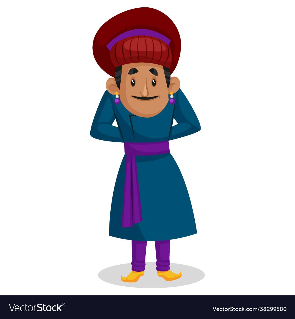 Birbal cartoon character Royalty Free Vector Image