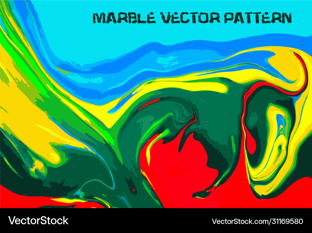 Bright colored marble pattern fluorescent liquid Vector Image