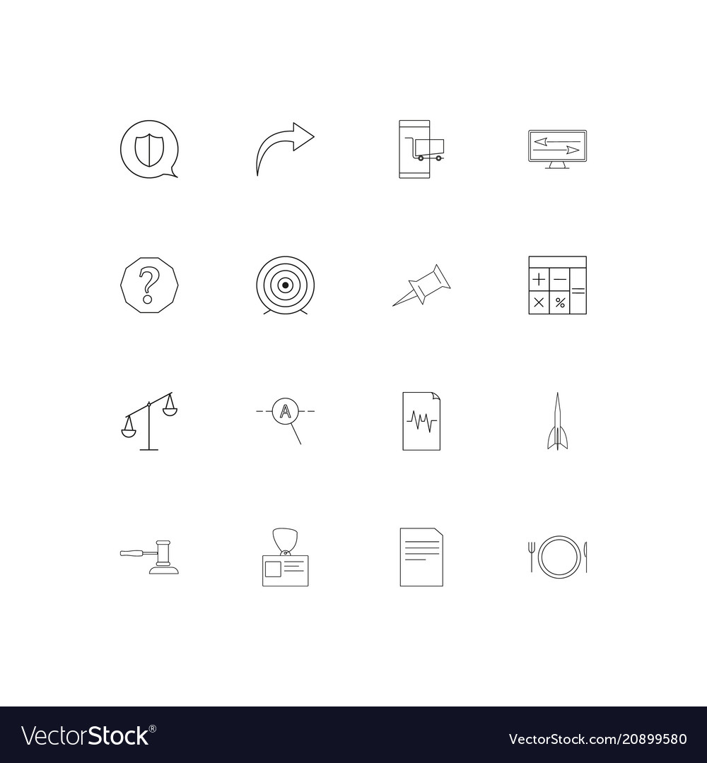 Business linear thin icons set outlined simple