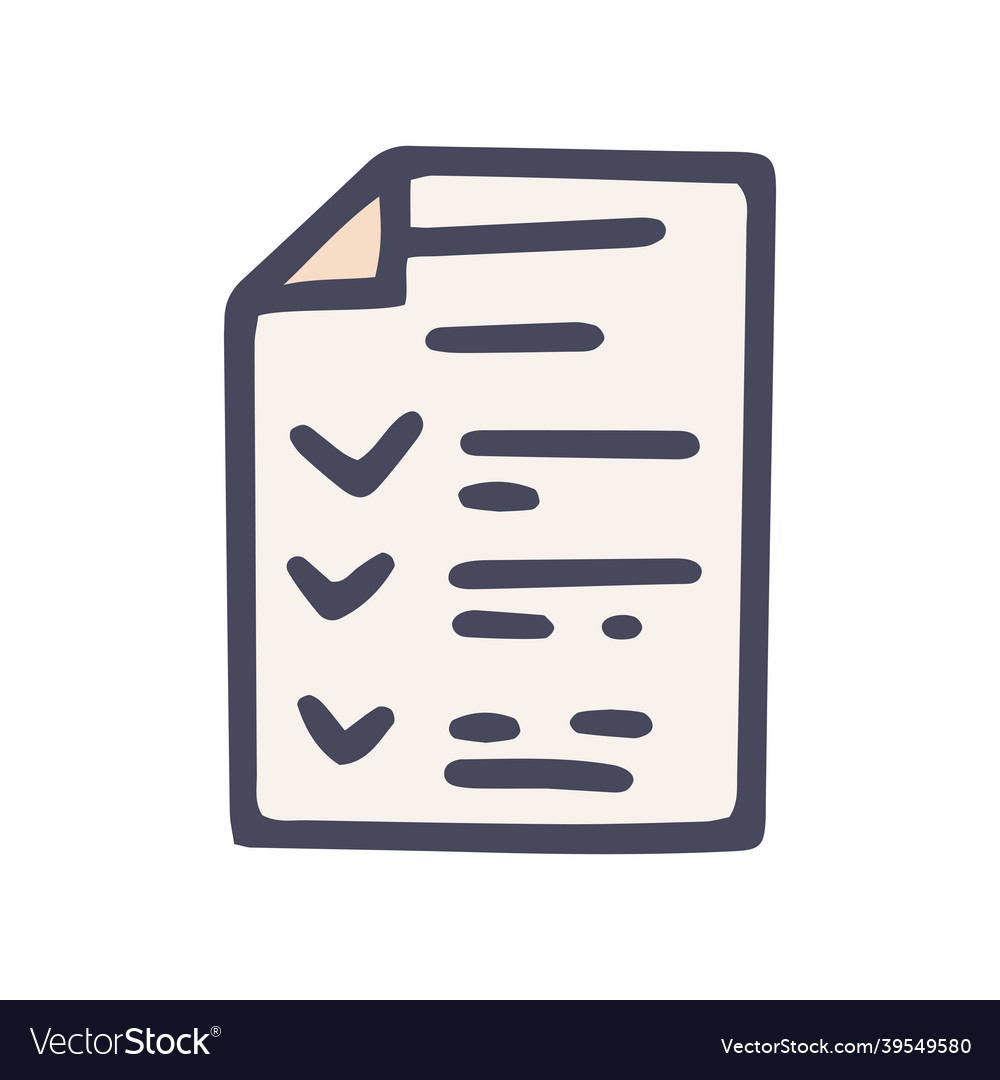 Check list color doodle simple icon