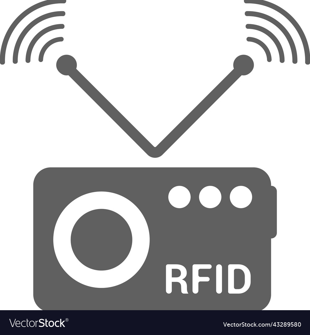 Chip frequency radio rfid signal icon gray