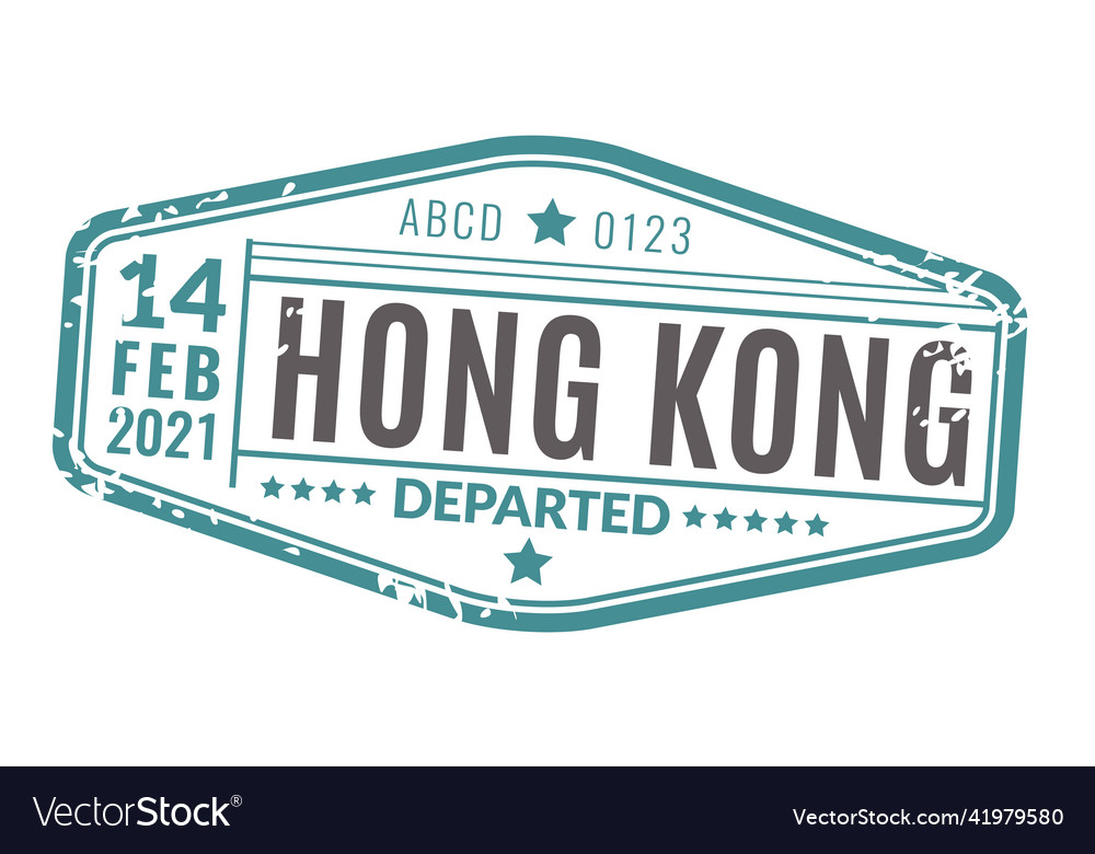 Departed passport stamp grunge texture travel Vector Image