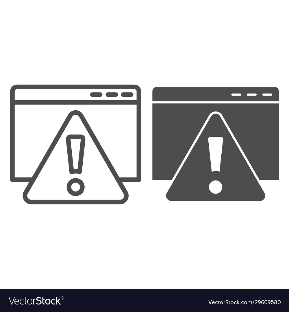 Error message on web page line and solid icon