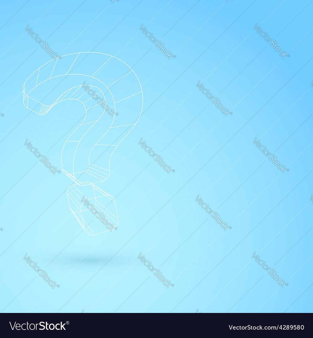 Hanging question mark wireframe object background