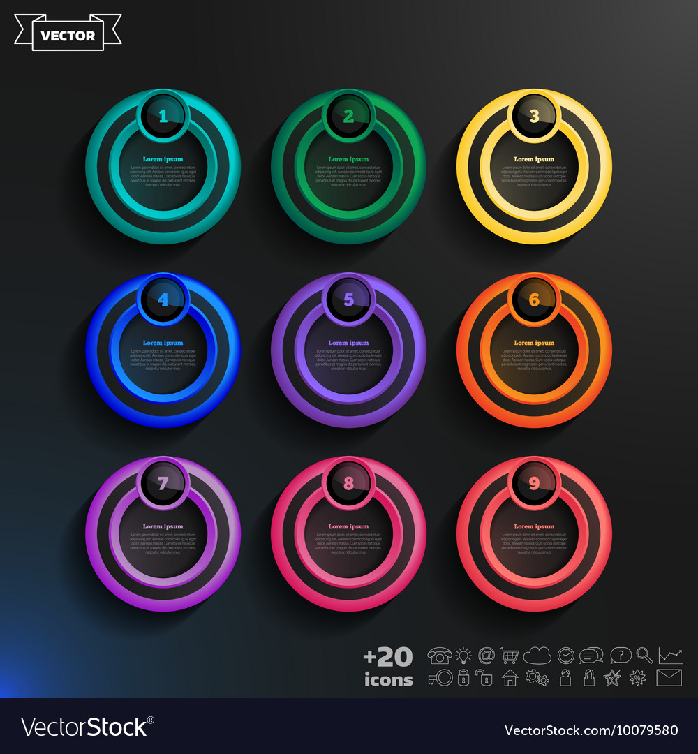 Infographic design list with colorful circles