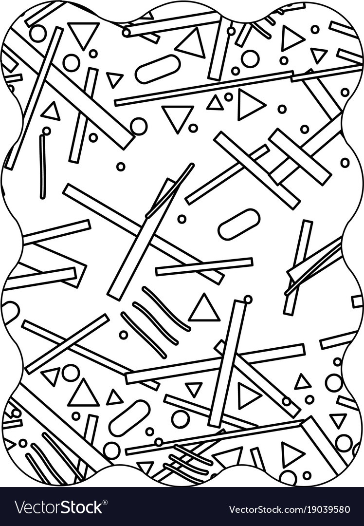 Line rectangle with abstract graphic style