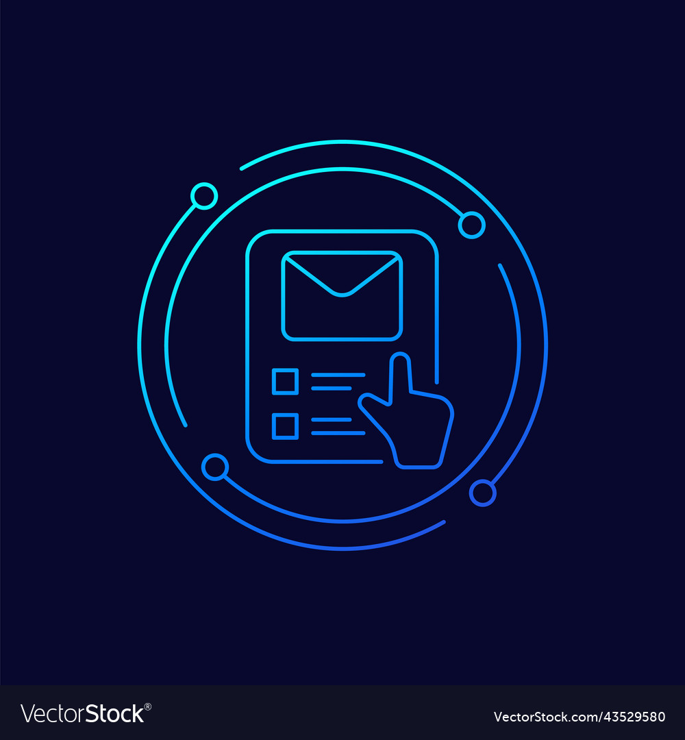 Mail and touch gesture icon linear design