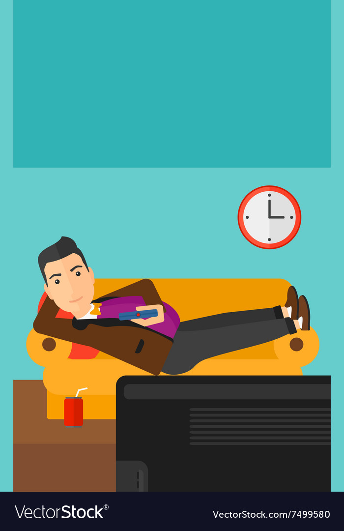 Man lying on sofa
