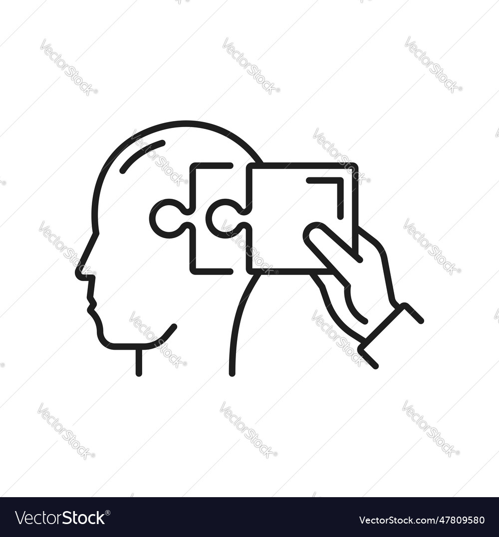 Puzzle strategy brain creative thinking icon Vector Image