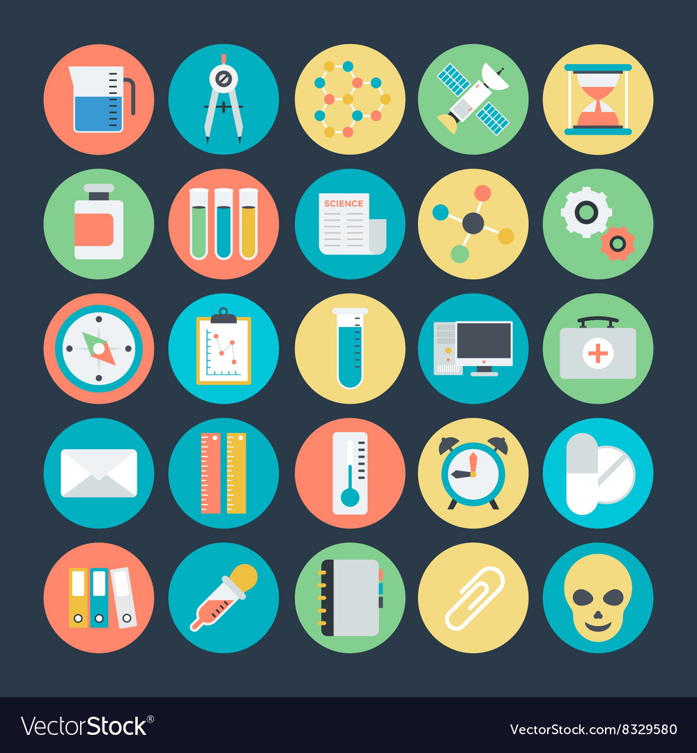 Science colored icons 2