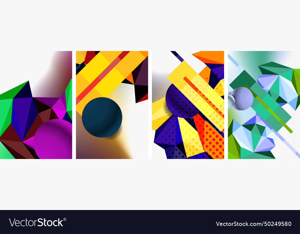 Set of geometric abstract composition with spheres