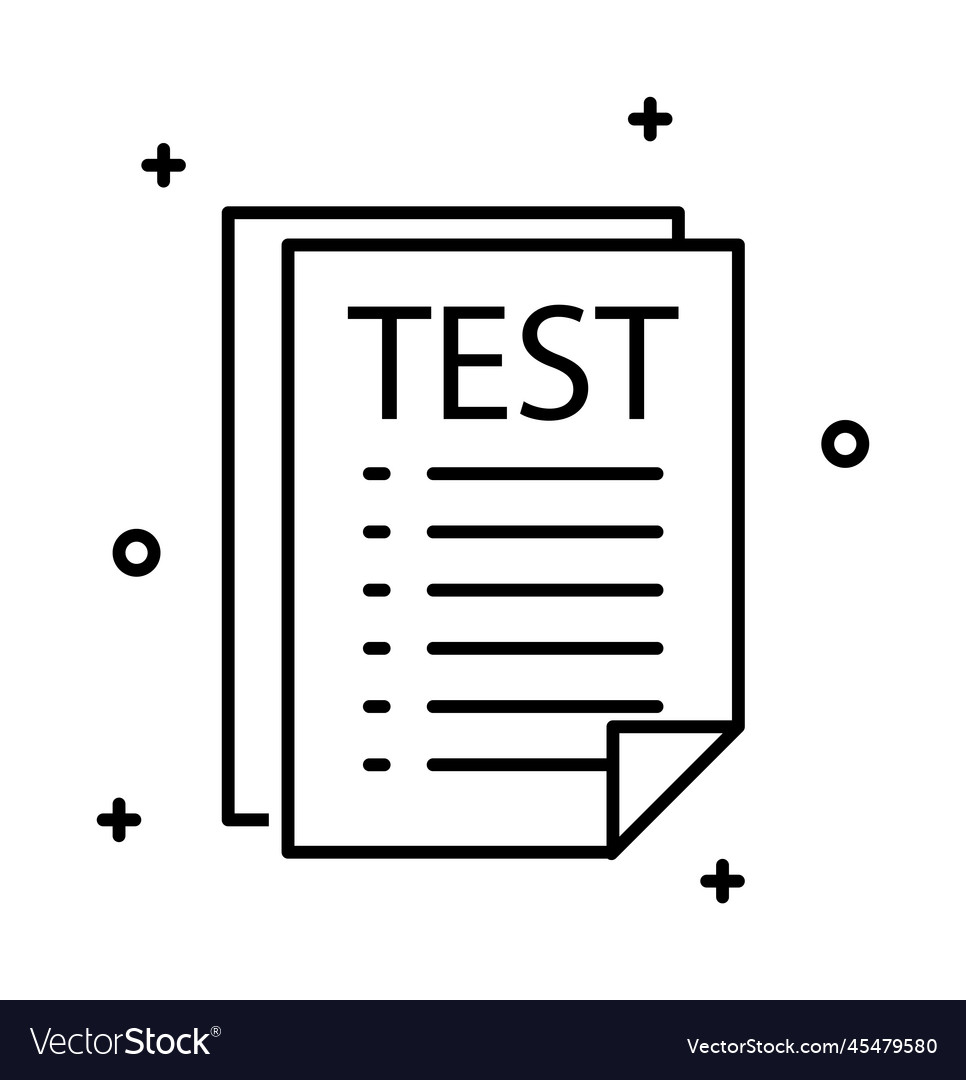 Test icon on transparent background Royalty Free Vector