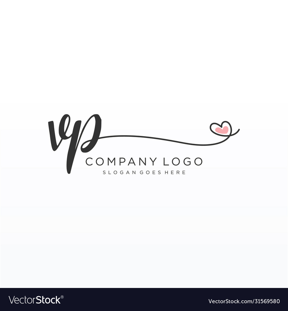 Vp Initial Handschrift Logo Design