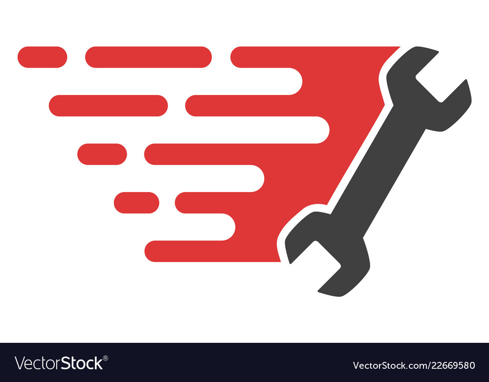 Wrench with fast speed effect vector image Wrench with fast speed effect