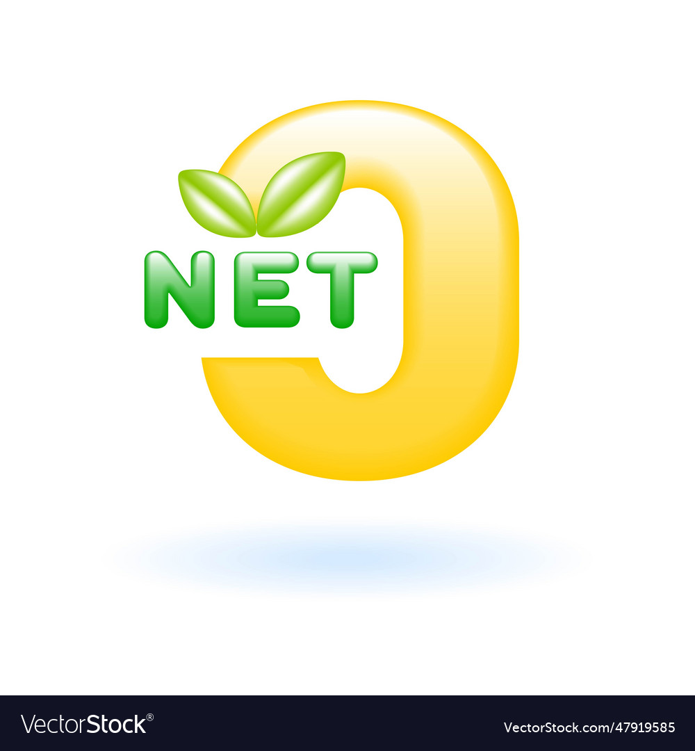 3d net zero carbon neutral plant icon eco