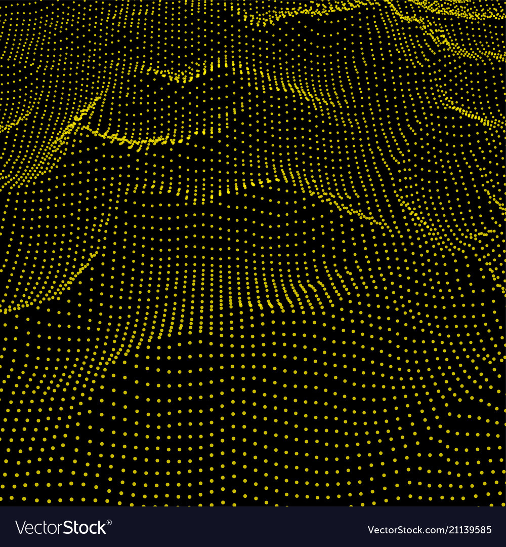 Abstract digital wave grid consist of particles vector image Abstract digital wave grid consist of particles