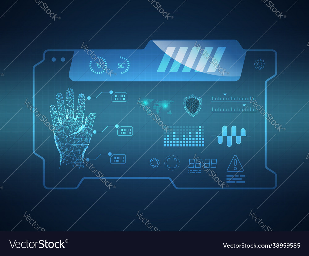 Abstract futuristic hud display interface vector image Abstract futuristic hud display interface
