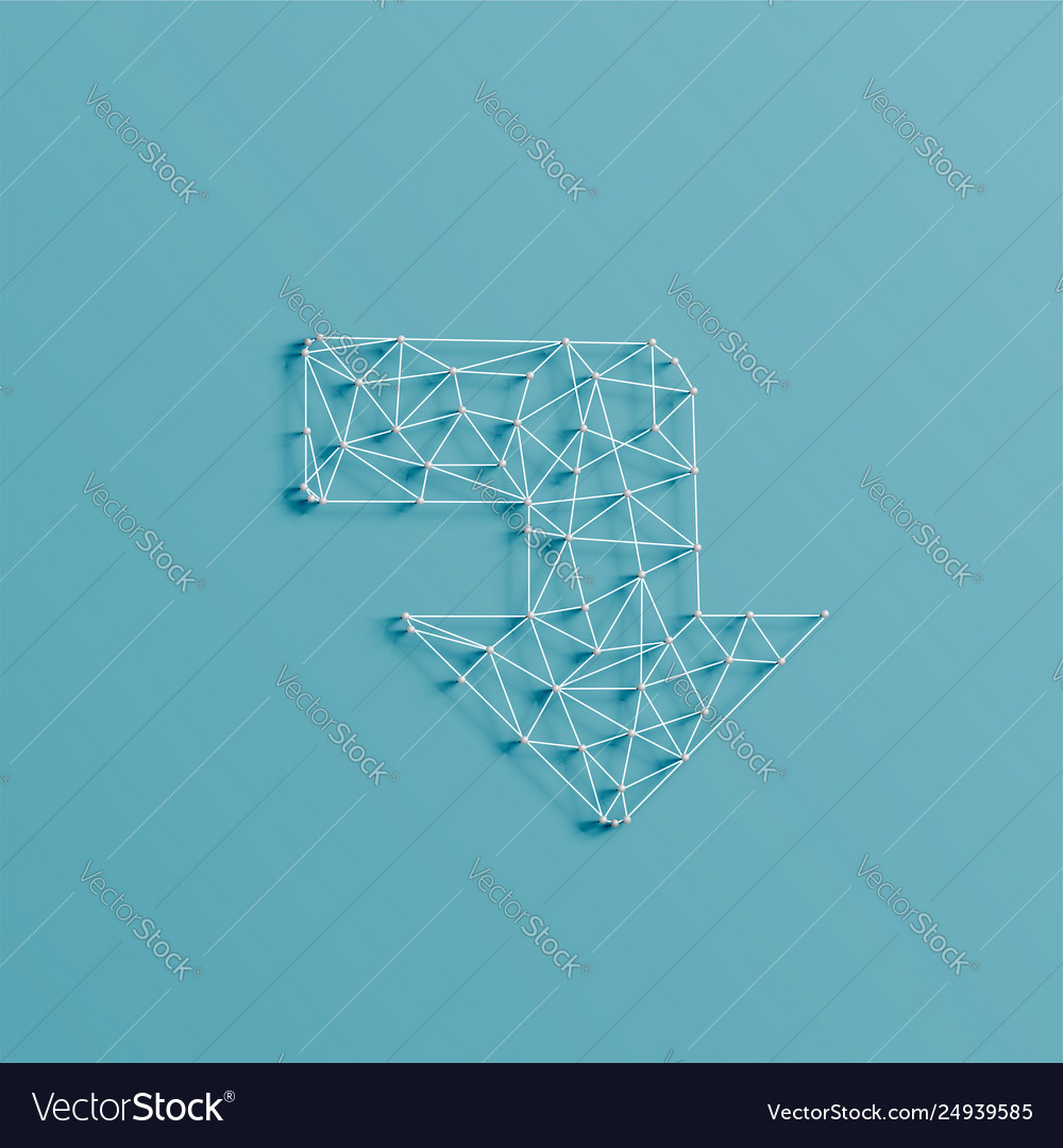 An arrow made lines and pins 3d realistic vector image An arrow made lines and pins 3d realistic