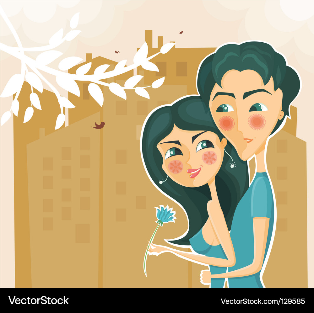 Couple hugging Royalty Free Vector Image - VectorStock