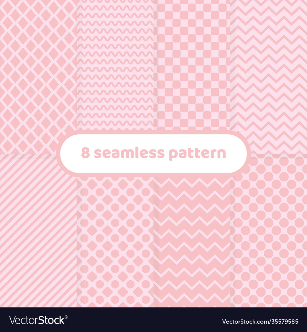 Cute different seamless patterns pink