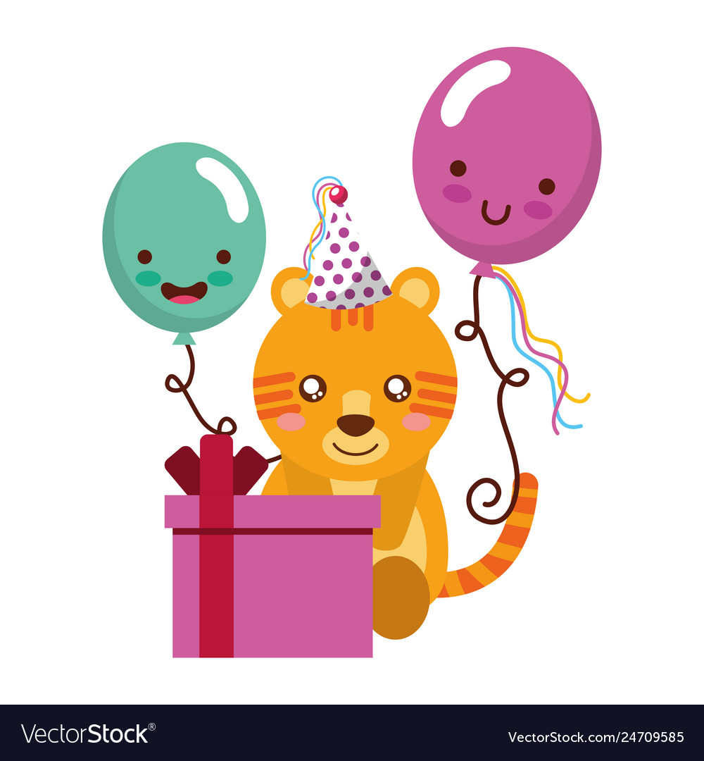 Cute tiger gift balloon kawaii birthday