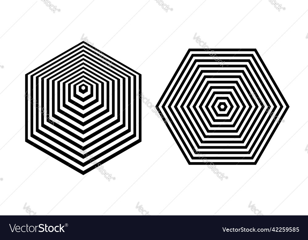 Design elements in hexagon shape