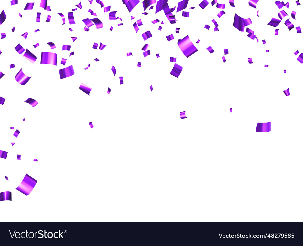 Falling purple cut out foil ribbon confetti