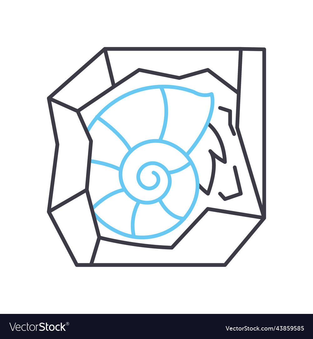 Fossil line icon outline symbol vector image Fossil line icon outline symbol