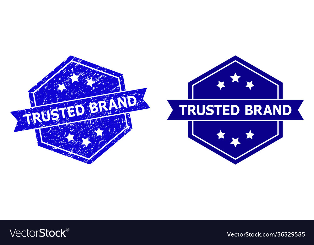 Hexagonal trusted brand watermark with rubber