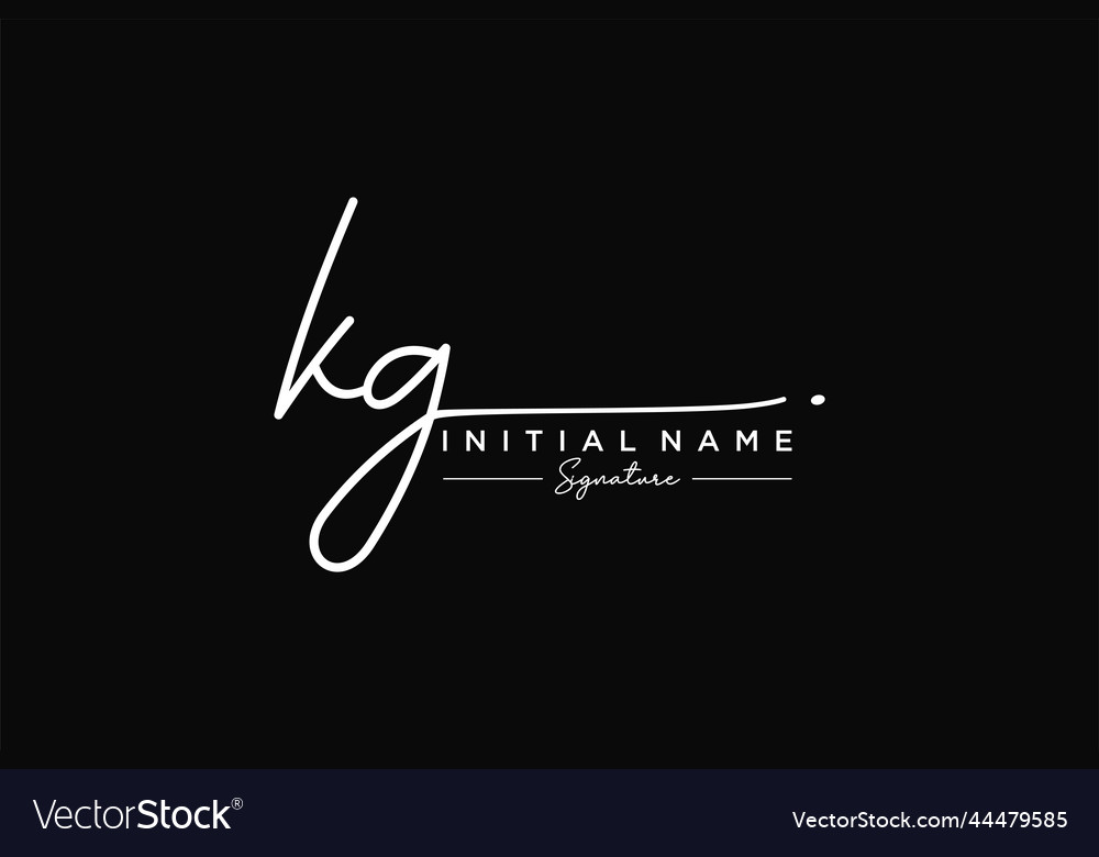 Initial kg signature logo template hand drawn Vector Image