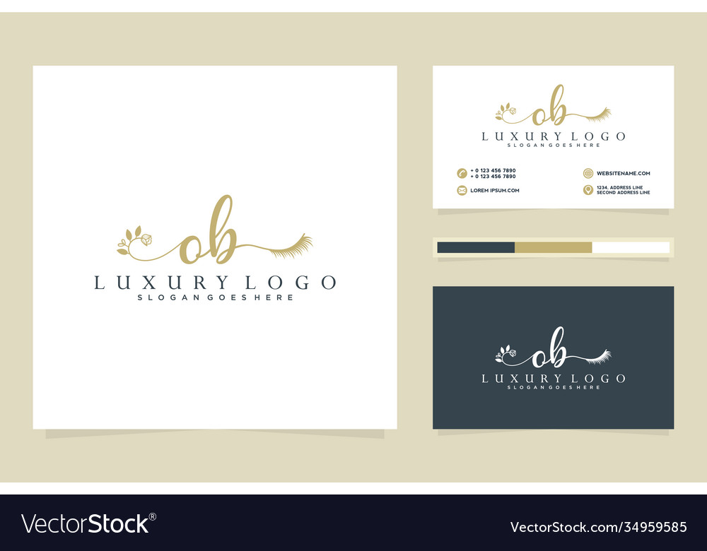 Initial ob feminine logo collections and business