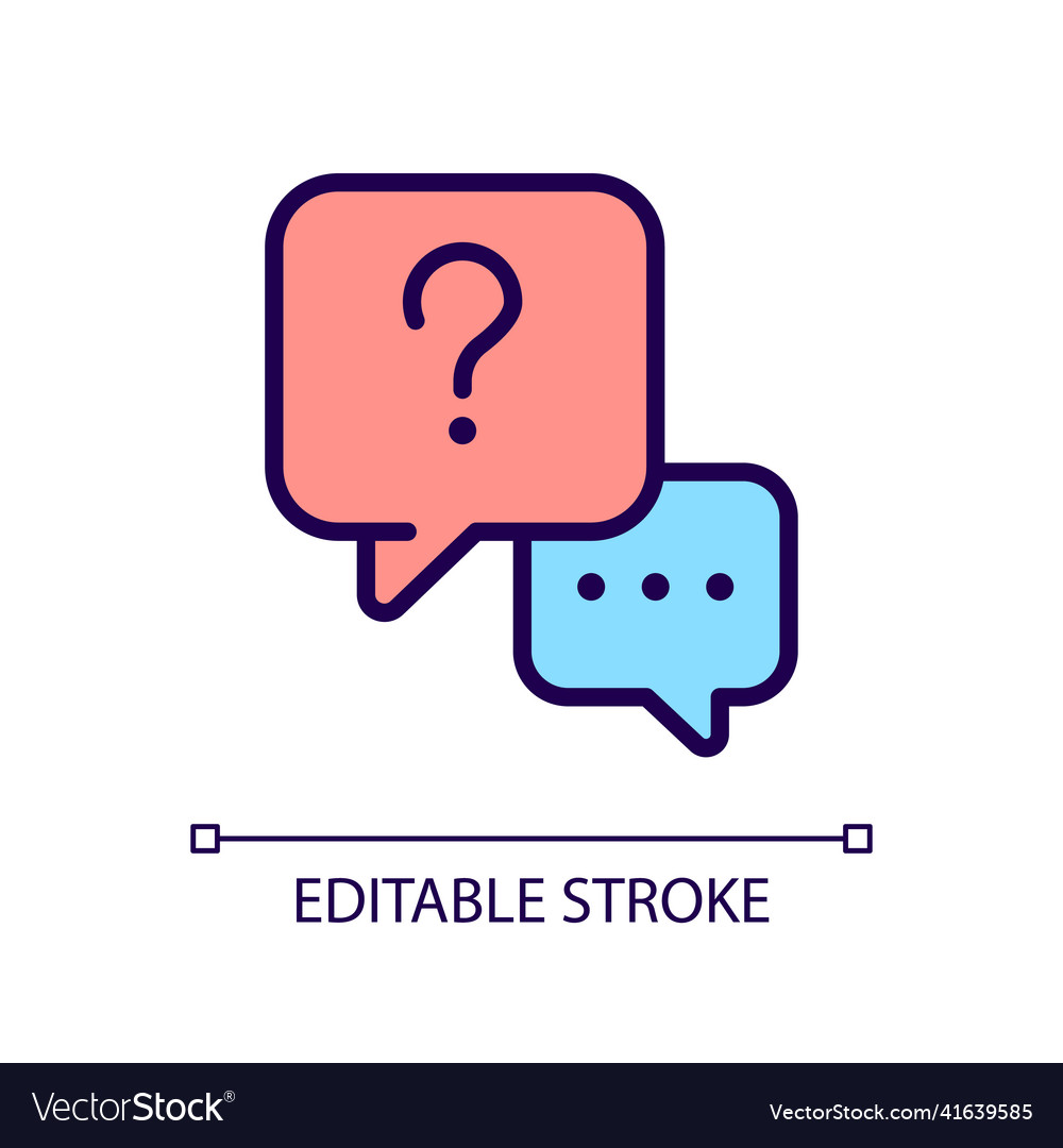 Interview question rgb color icon vector image Interview question rgb color icon