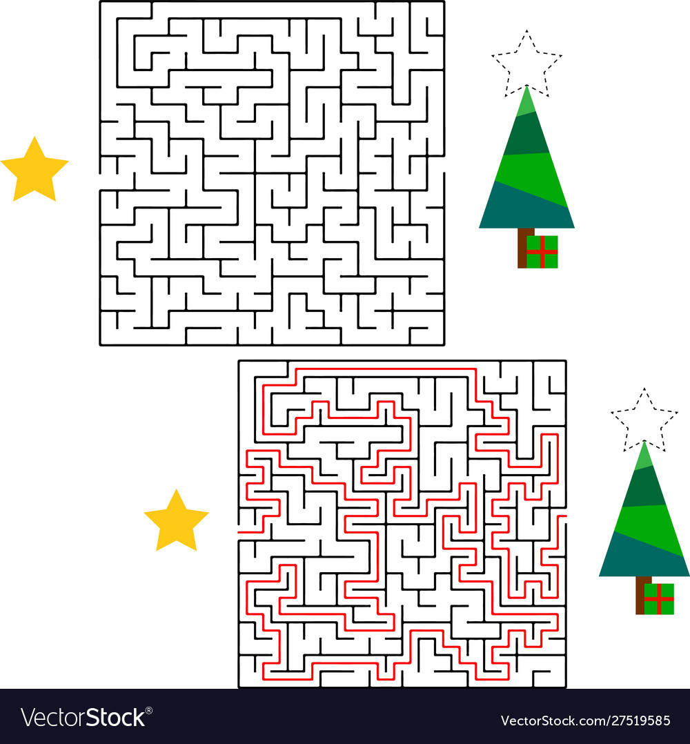 Maze game or activity page for kids help santa Vector Image