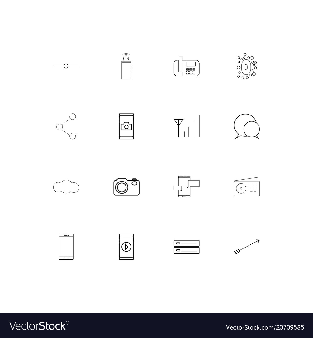 Network and database simple linear icons set