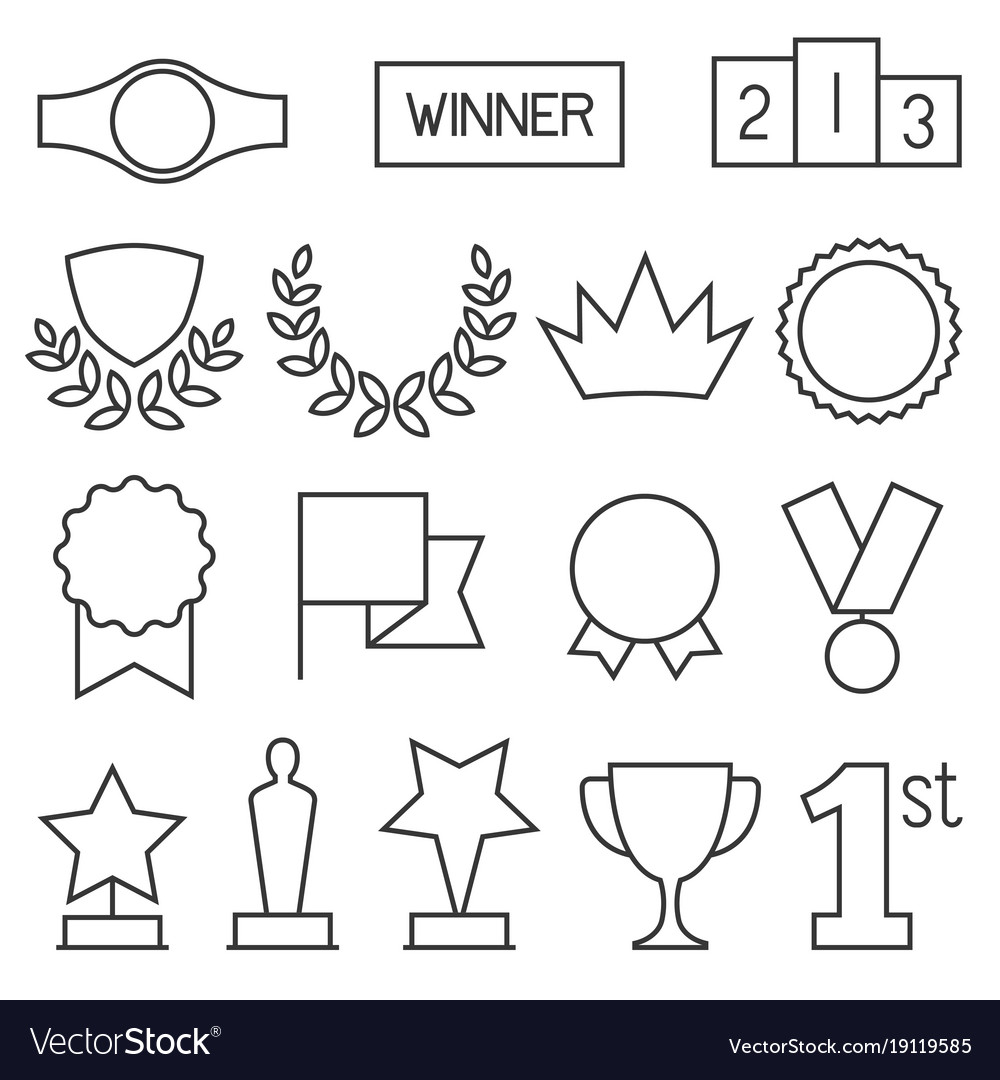 Prizes and awards outline icon collection