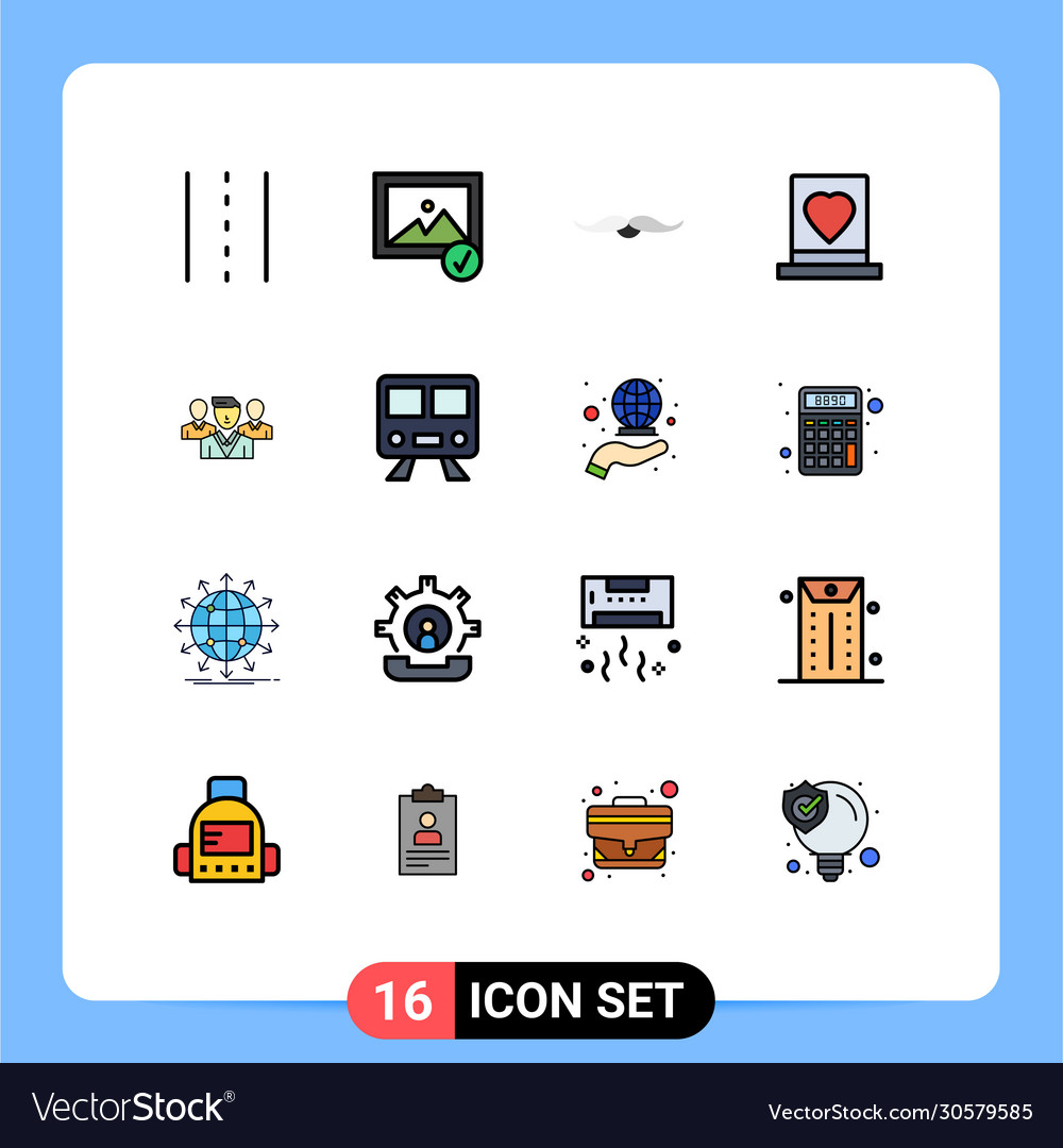 User interface pack 16 basic flat color filled