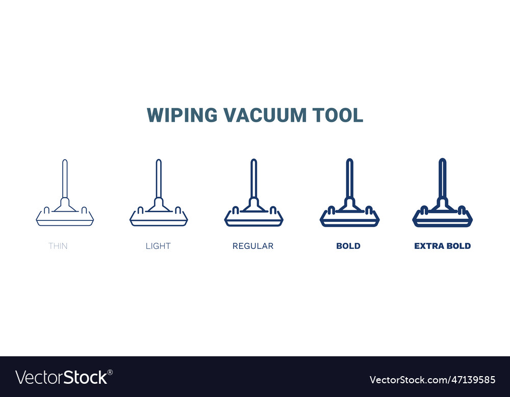 Wiping vacuum tool icon thin light regular bold