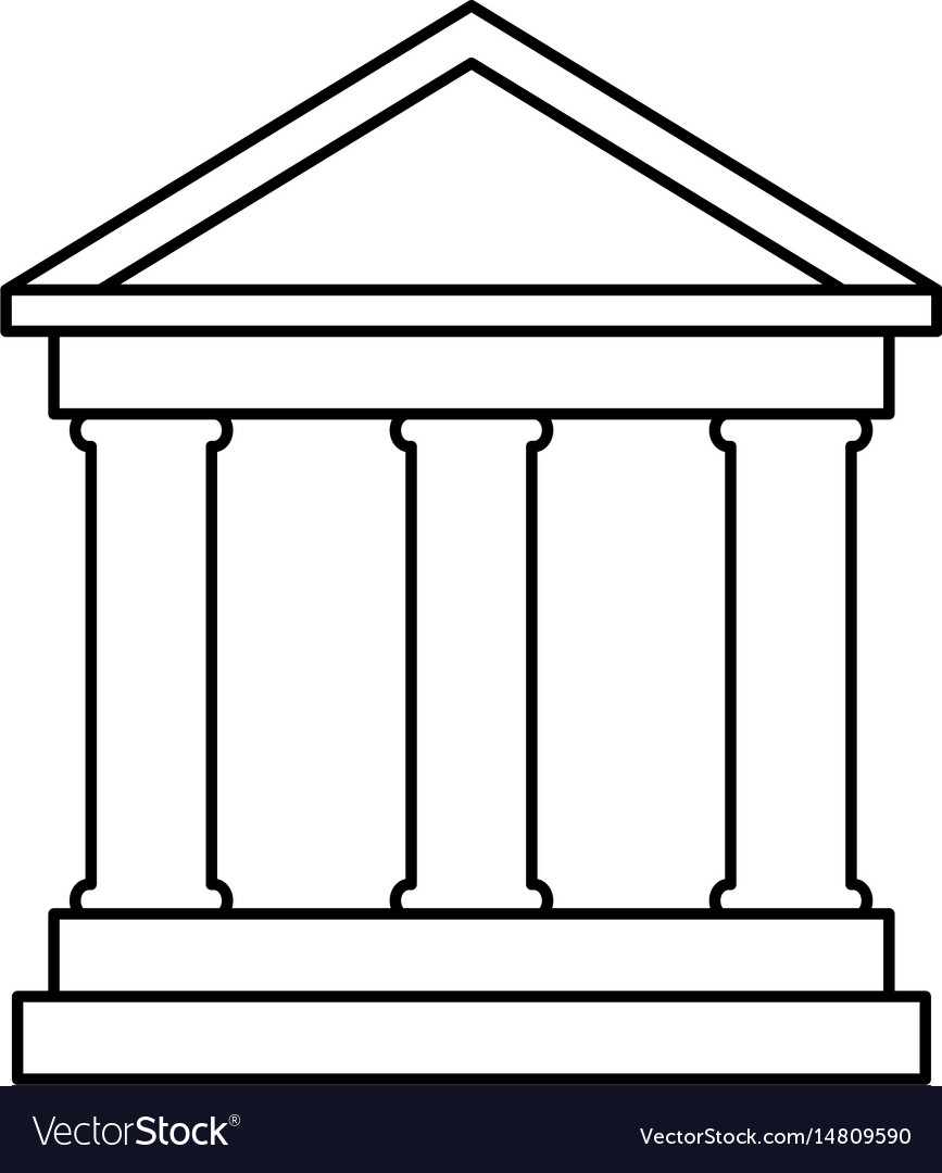 Bank building symbol Royalty Free Vector Image