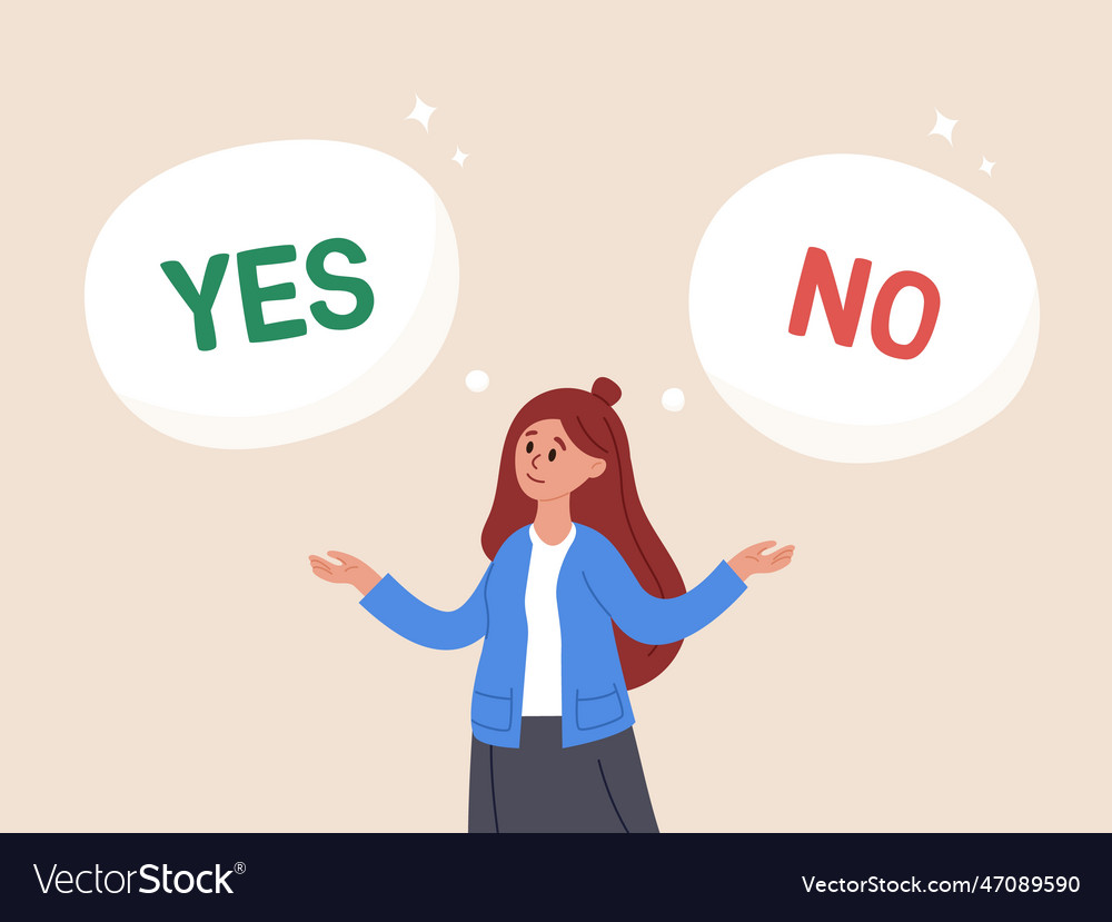 Choose yes or no concept alternative choices Vector Image