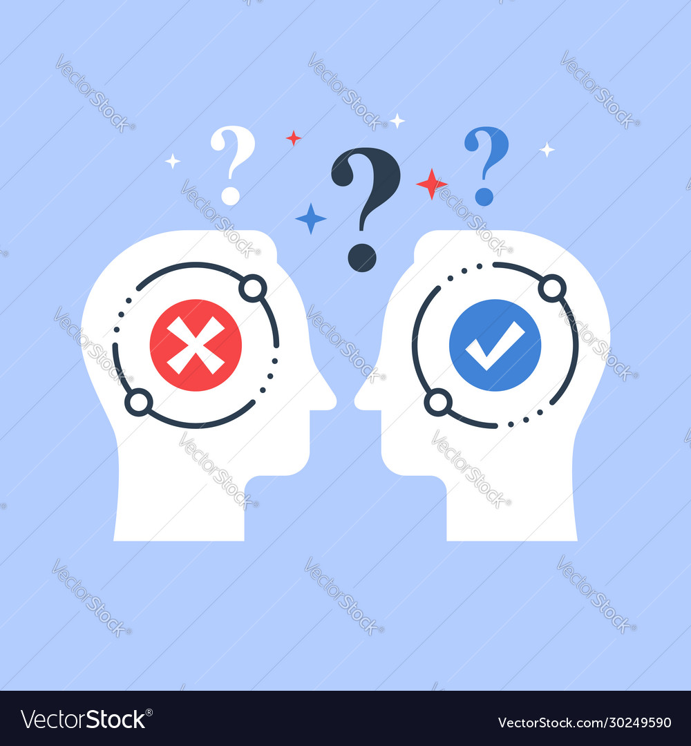 Decision making opinion poll bias and mindset Vector Image