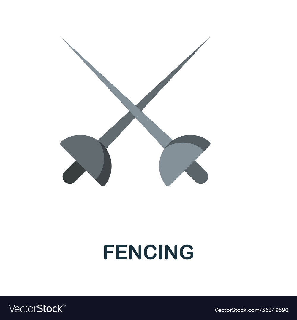 Fencing flat icon color simple element from