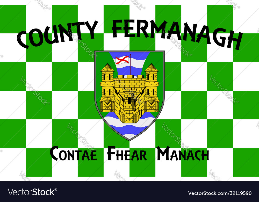 Flag county fermanagh in ulster ireland Royalty Free Vector