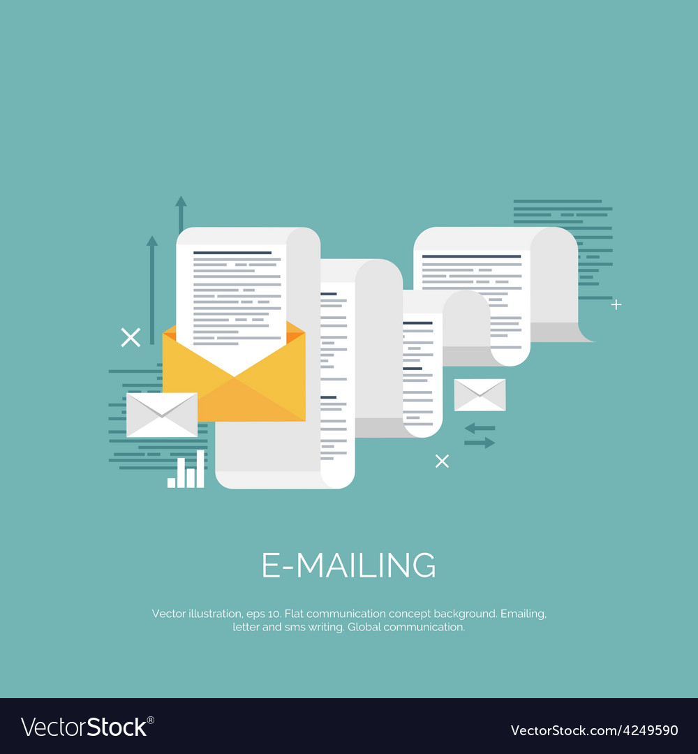 Flat emailing background Royalty Free Vector Image