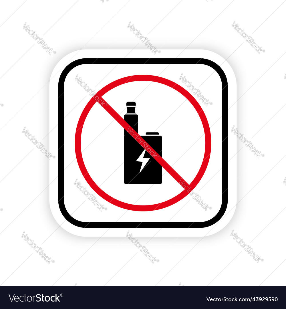 Forbidden electronic cigarette black silhouette Vector Image