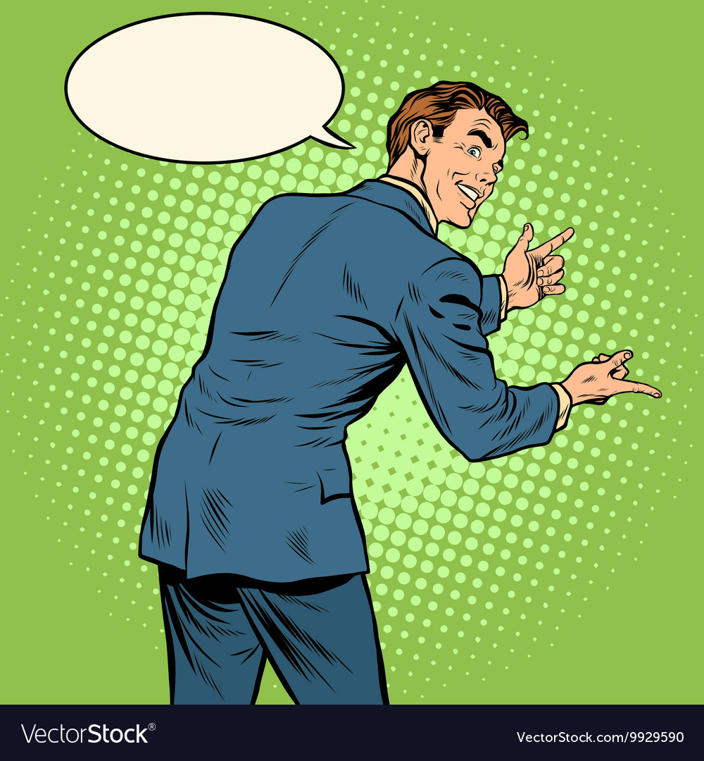 Gesticulating Man Back Royalty Free Vector Image